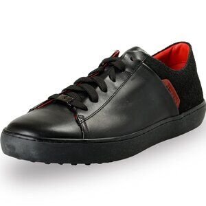 Tod's For Scuderia Ferrari Men's Black Leather Low Top Fashion Sneakers Shoes